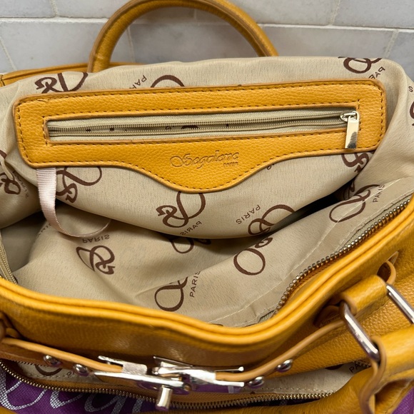 Segolene Paris Hand Bag Good. Mustard Yellow. EUC - Picture 7 of 16